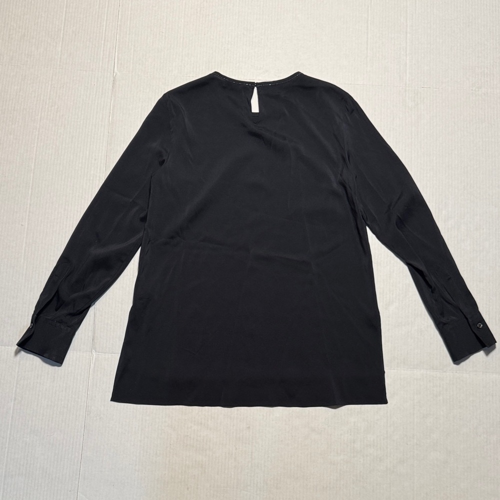 BRUNELLO CUCINELLI Women's Embellished Blouse Crewneck Long Sleeve Silk Blend SM - Picture 15 of 16